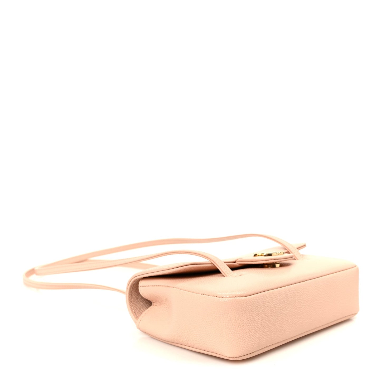 Shiny Caviar Mini Preppy Coco Shoulder Bag Light Pink