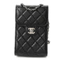Caviar Quilted Classic Phone Holder Black