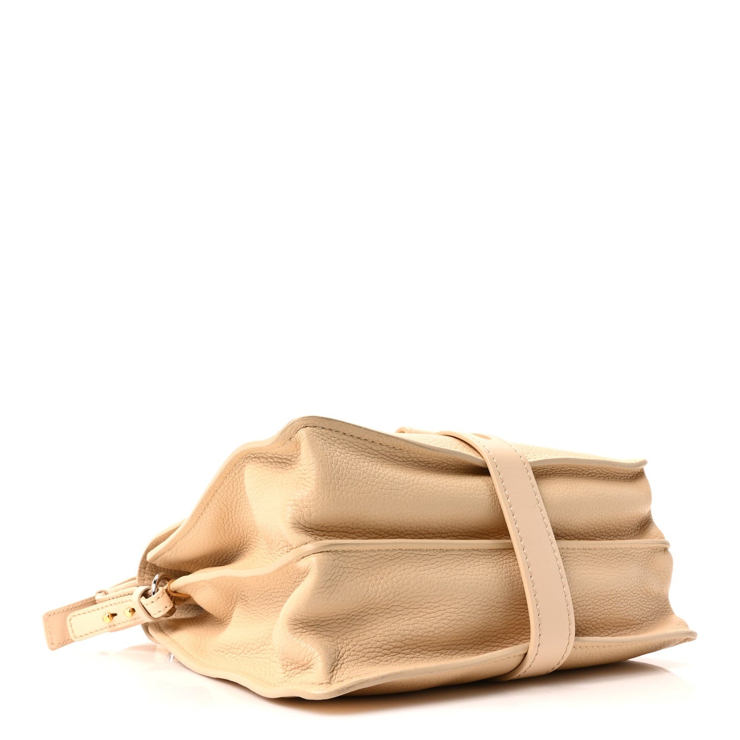 Shiny Grained Calfskin Medium Aby Day Shoulder Bag Blondie Beige