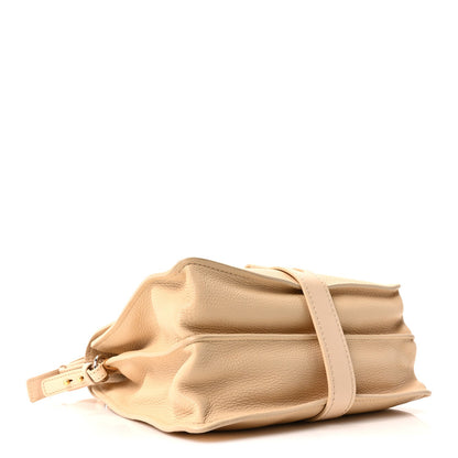 Shiny Grained Calfskin Medium Aby Day Shoulder Bag Blondie Beige