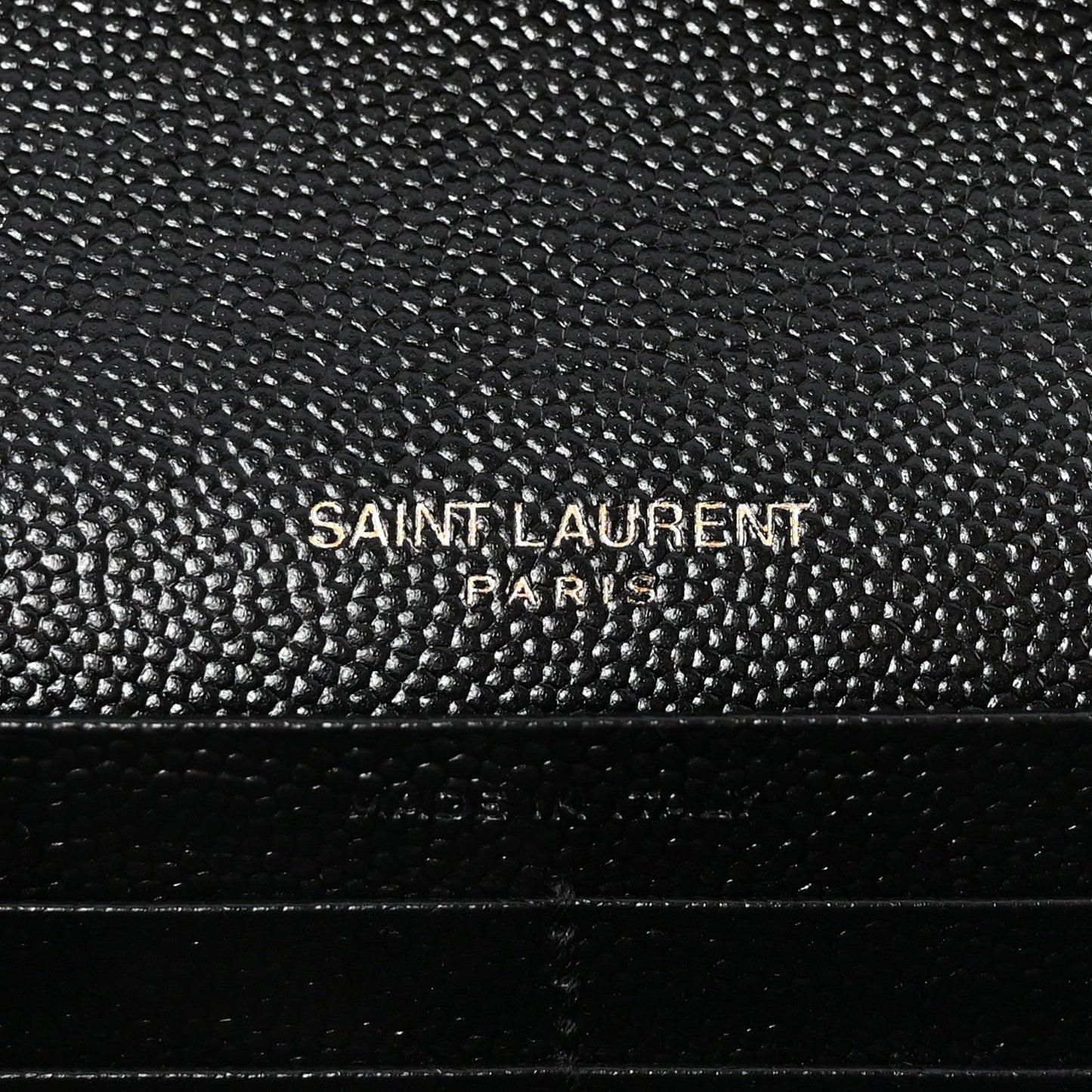 Grain De Poudre Matelasse Chevron Monogram Chain Wallet Black