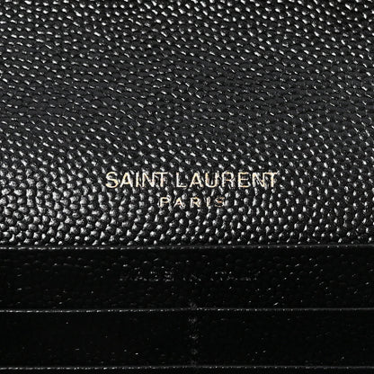 Grain De Poudre Matelasse Chevron Monogram Chain Wallet Black