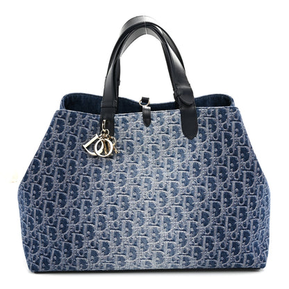DIOR Denim Jacquard Oblique Large Toujours Blue