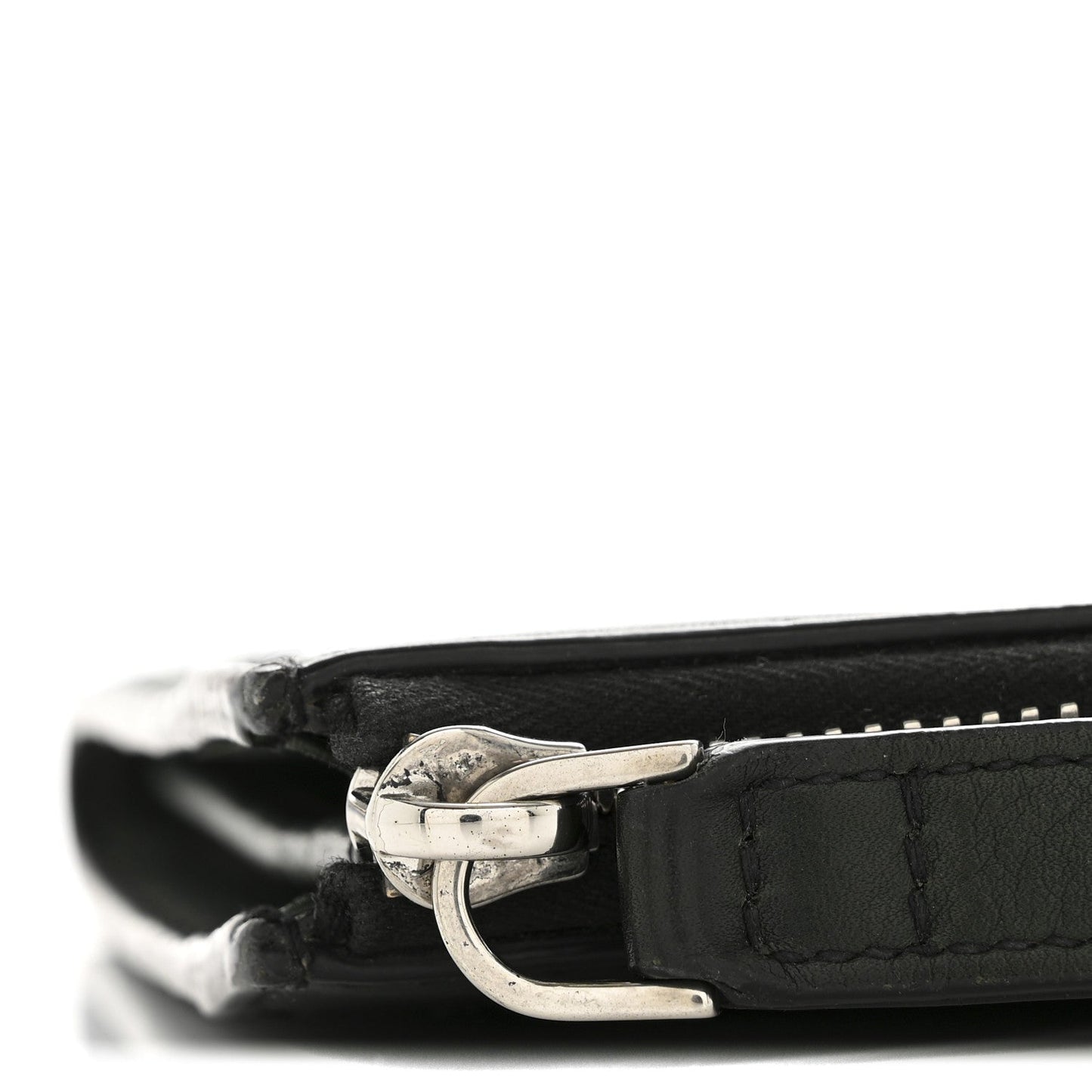 Calfskin Gancini Embossed Wristlet Clutch Dark Green