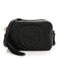 Pebbled Calfskin Small Soho Disco Bag Black