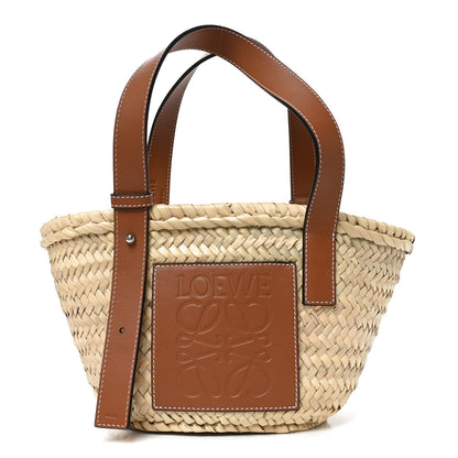 Raffia Small Basket Tote Bag Natural Tan