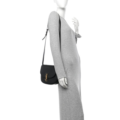 Smooth Calfskin Monogram Medium Kaia Satchel Black