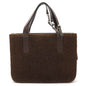 Chanel Shearling/Leather Logo Tote Bag 2way Shoulder Tote
