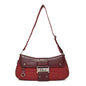 Canvas Calfskin Street Chic Columbus Ave Burgundy