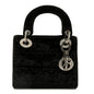 Velvet Crystal Mini Lady Dior Black