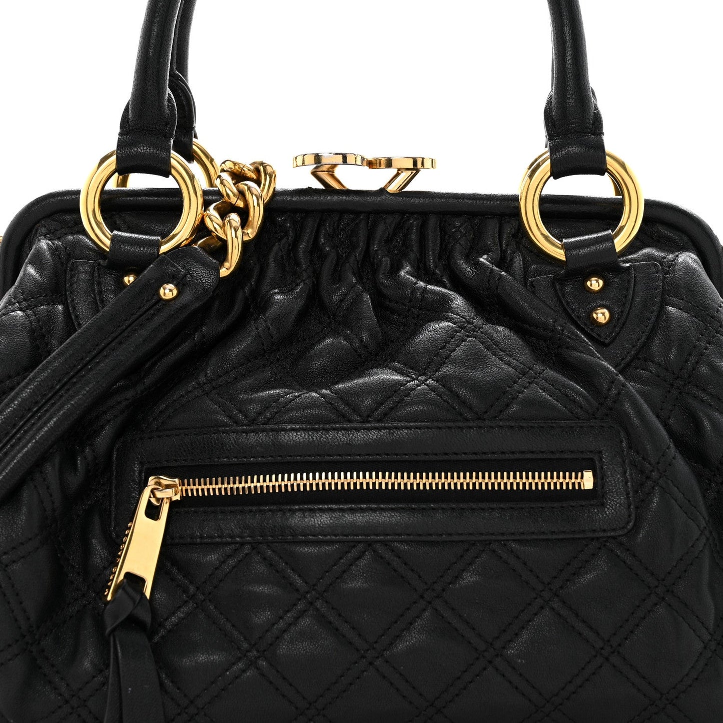 Calfskin Quilted Stam Black