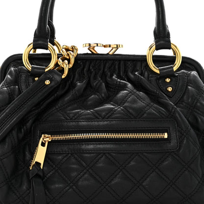 Calfskin Quilted Stam Black