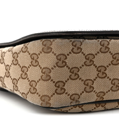 Monogram Flap Messenger Bag Beige Dark Brown