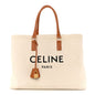 Canvas Calfskin Horizontal Cabas Natural Tan