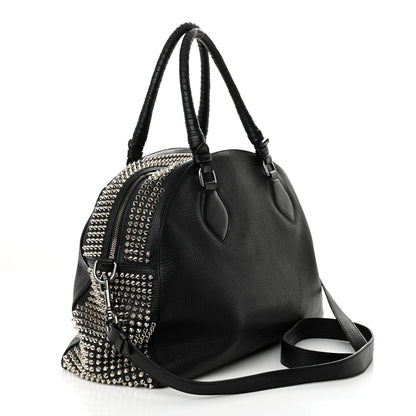 Calfskin Panettone Spiked Large Ranch Black