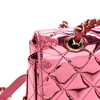 Mirror Calfskin Metallic Calfskin Quilted Hollywood Boulevard Backpack Pink