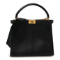 Vitello Seta Glazed Fabric FF 1974 Medium Peekaboo X-Lite Black Mogano Panna