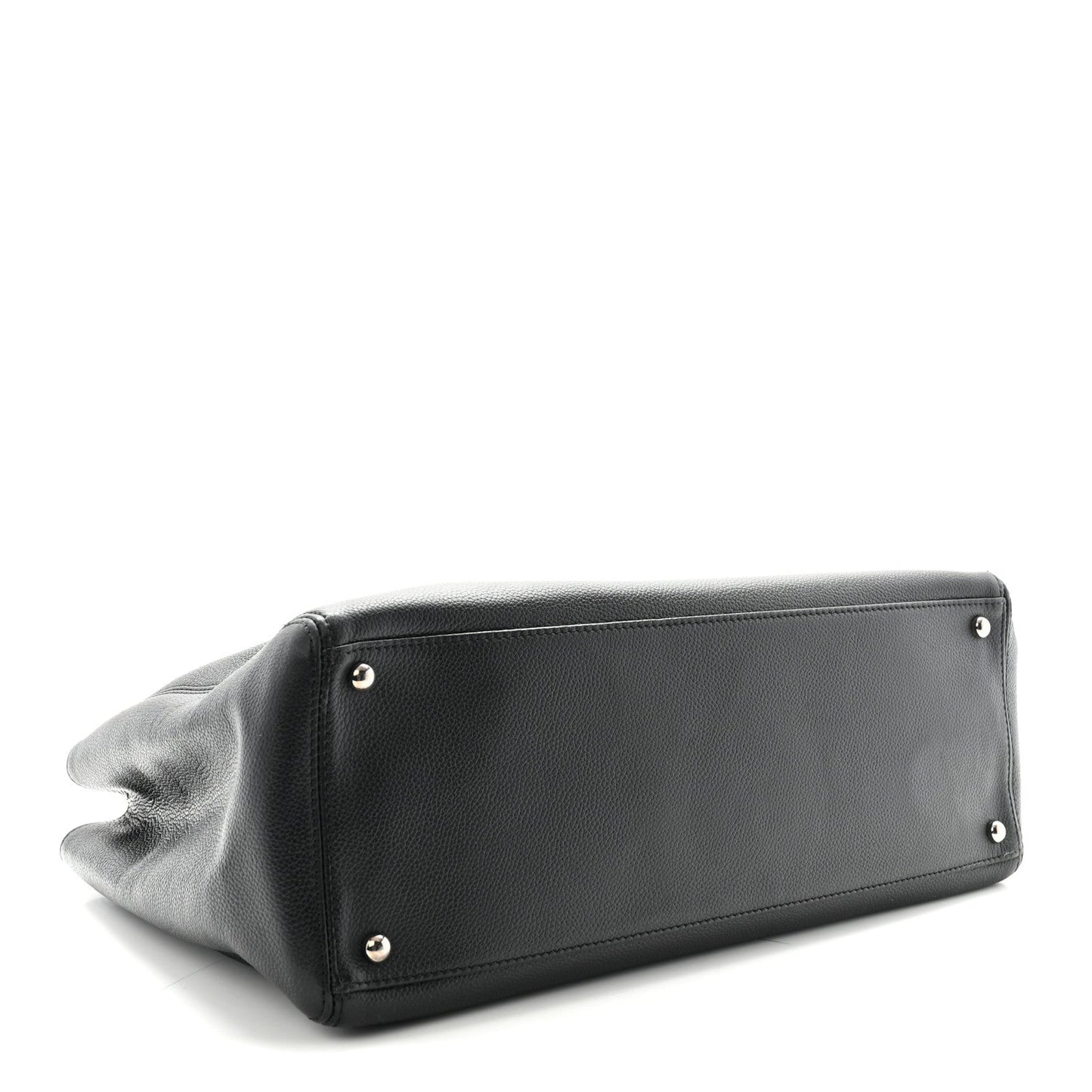 Calfskin Cerf Executive Shopper Tote Black