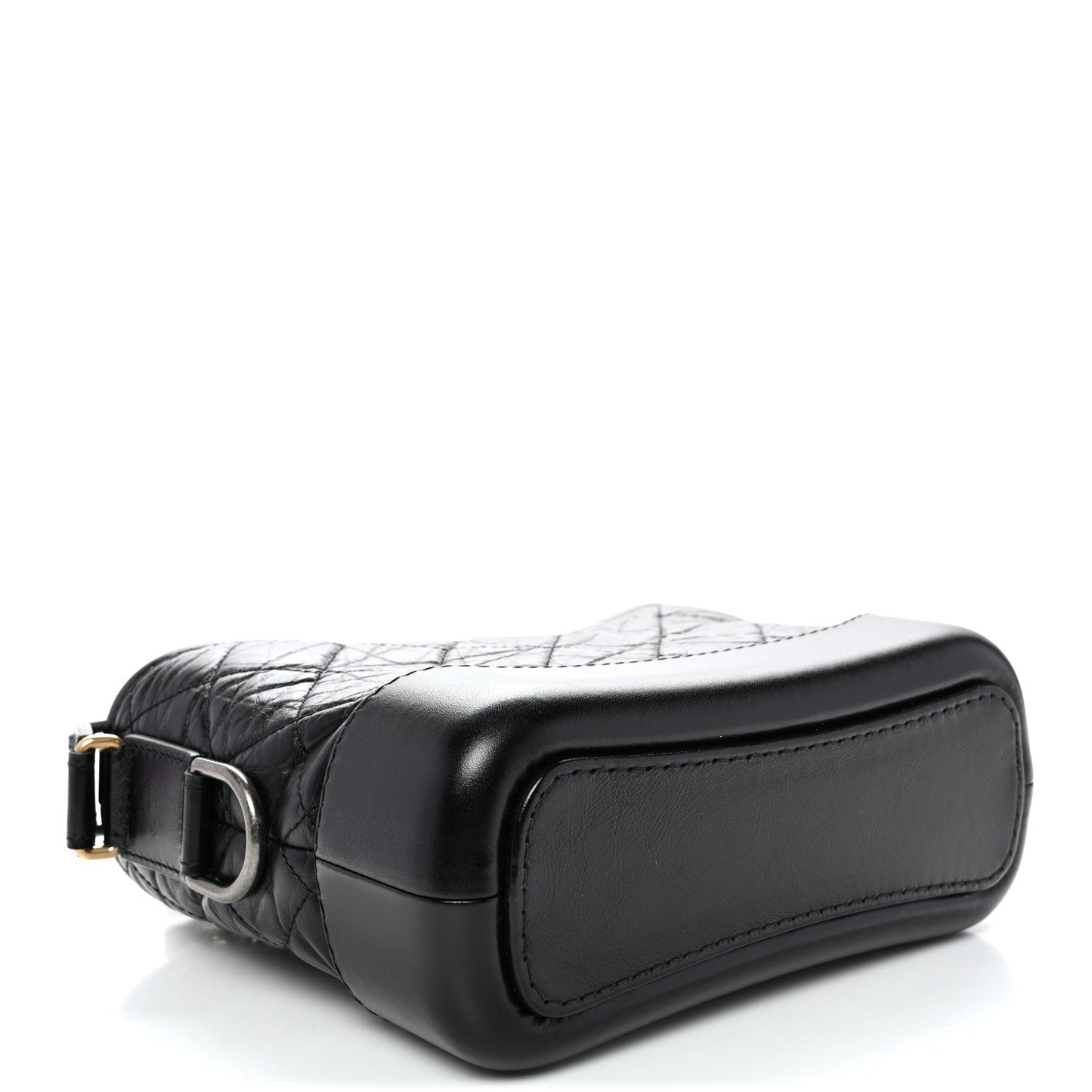 Aged Calfskin Quilted Small Gabrielle Hobo Black