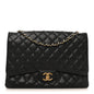 Caviar Quilted Maxi Double Flap Black