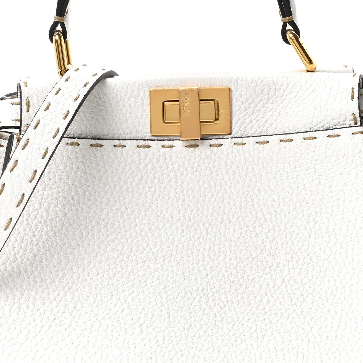 Cuoio Romano Selleria Mini Peekaboo Iconic Satchel White