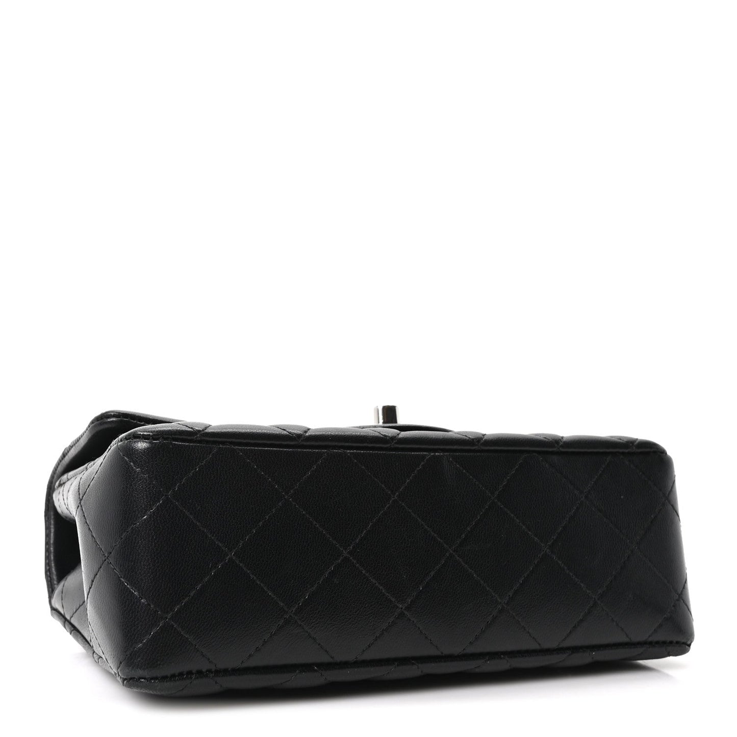Lambskin Quilted Mini Rectangular Flap Black