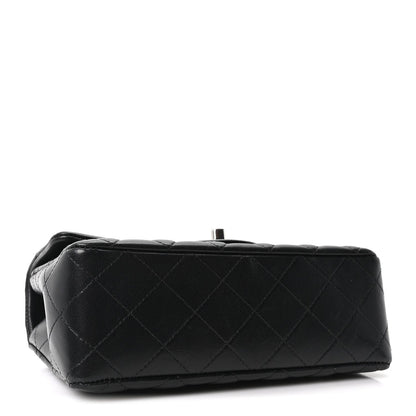 Lambskin Quilted Mini Rectangular Flap Black