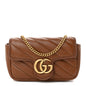 Azalea Calfskin Matelasse Diagonal Super Mini GG Marmont Shoulder Bag Cuir