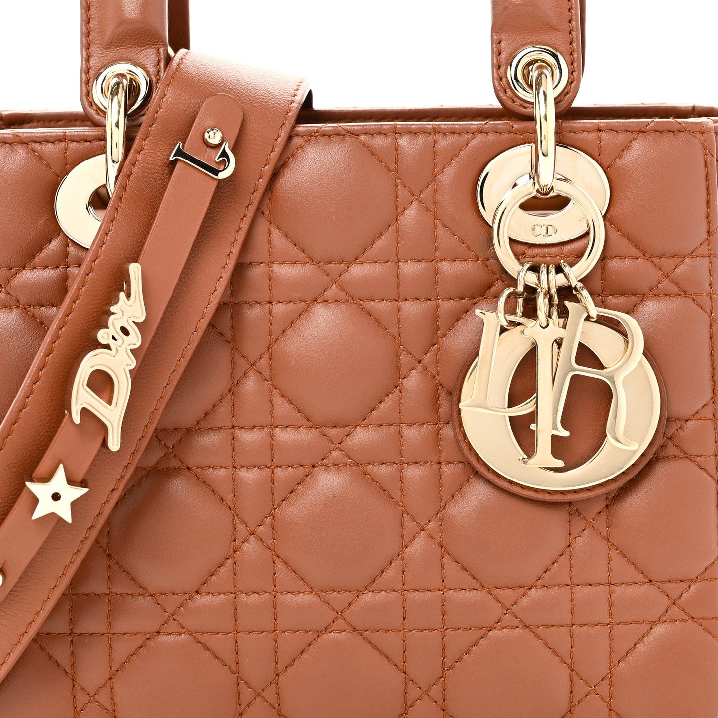 Calfskin Cannage Small My ABCDior Lady Dior Tan