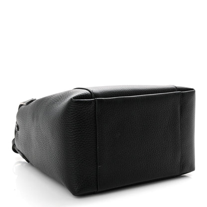 Calfskin Medium Signature Bucket Bag Black