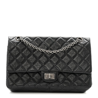 Aged Calfskin Quilted 2.55 Reissue 226 Flap Black
