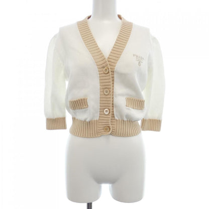 Prada Cropped Semi Raglan Shoulder Cardigan