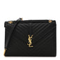 Grain De Poudre Matelasse Chevron Large Monogram Satchel Black