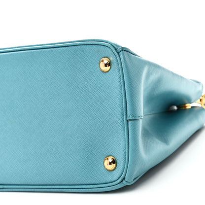Saffiano Small Galleria Double Zip Tote Turchese