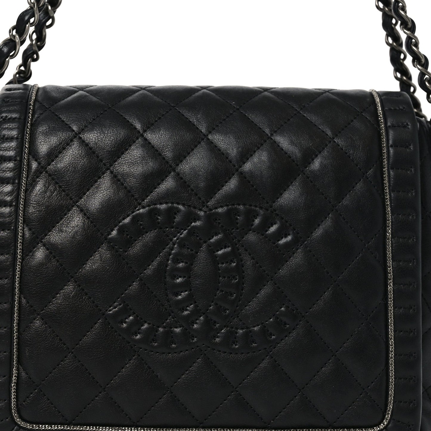 Calfskin Quilted Istanbul Accordion Flap Black