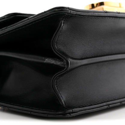 Calfskin Cannage Mini Ange Bag Black