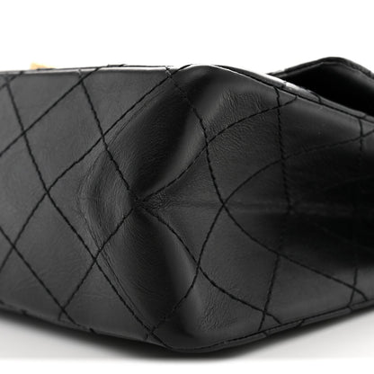 Aged Calfskin Quilted 2.55 Reissue 226 Flap Black