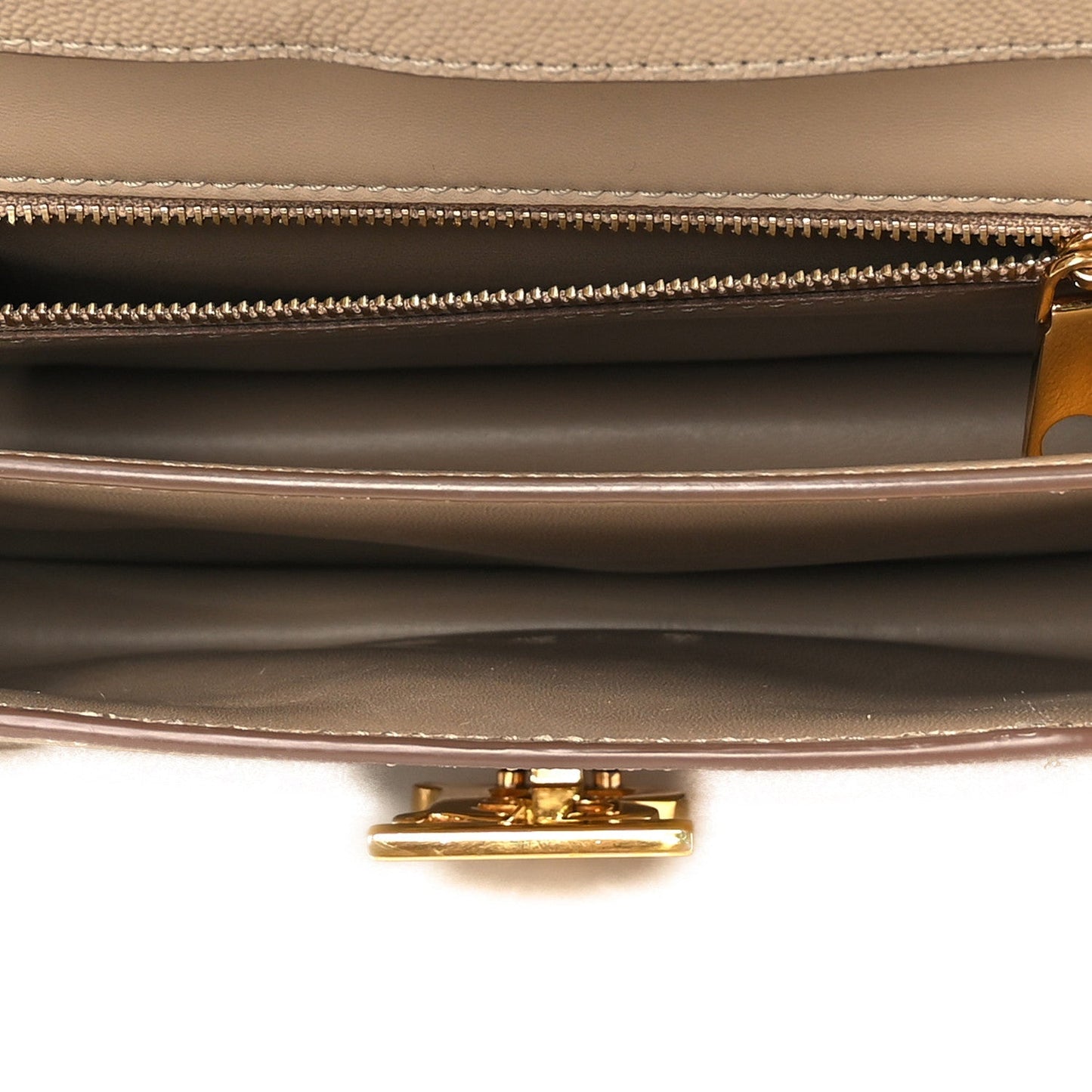 Grained Calfskin Small TB Bag Oat Beige