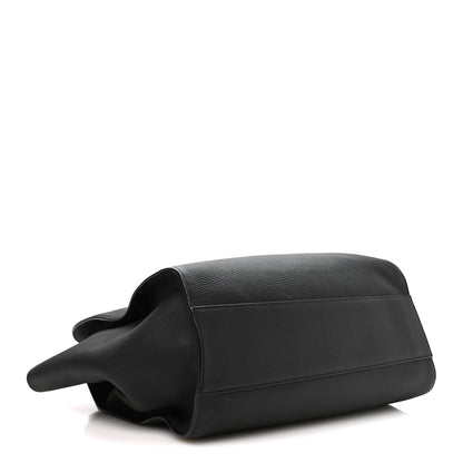Matte Grained Calfskin Marlo 17 Black