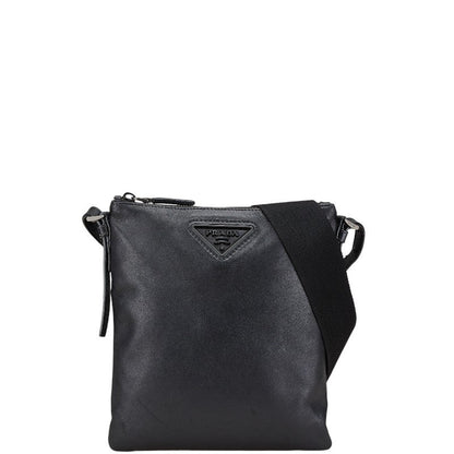Prada Triangle Logo Leather Shoulder Bag