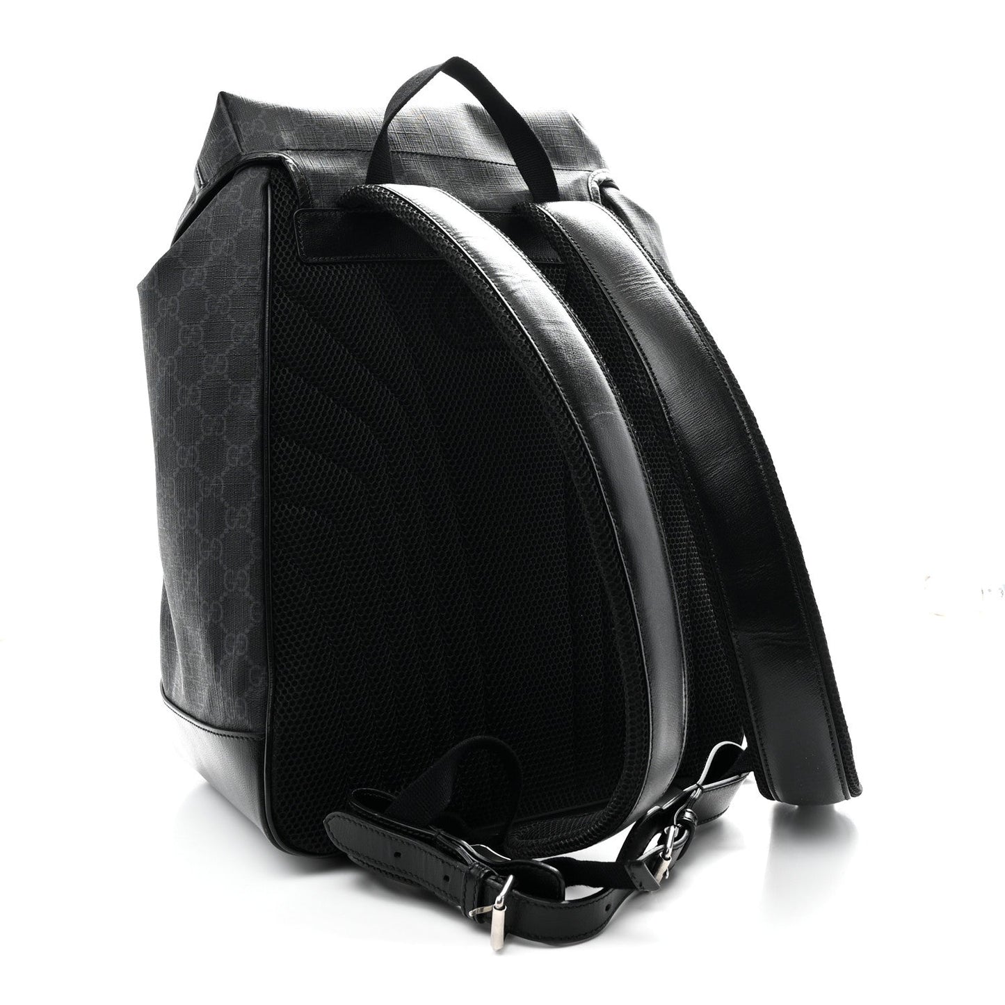 GG Supreme Monogram Azalea Calfskin Medium Retro Interlocking G Backpack Black