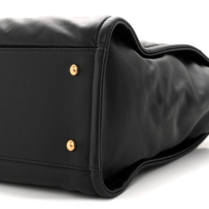 Calfskin Small Deauville Tote Black