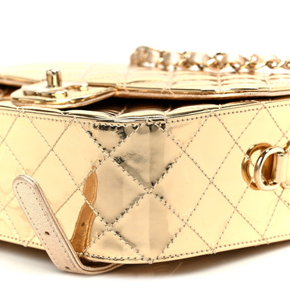 Mirror Calfskin Metallic Calfskin Quilted Hollywood Boulevard Backpack With Coin Purse Gold