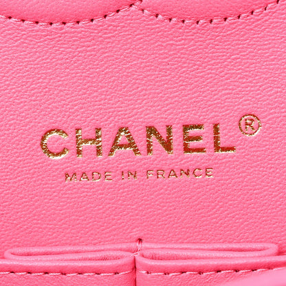 Caviar Quilted Medium Double Flap Pink