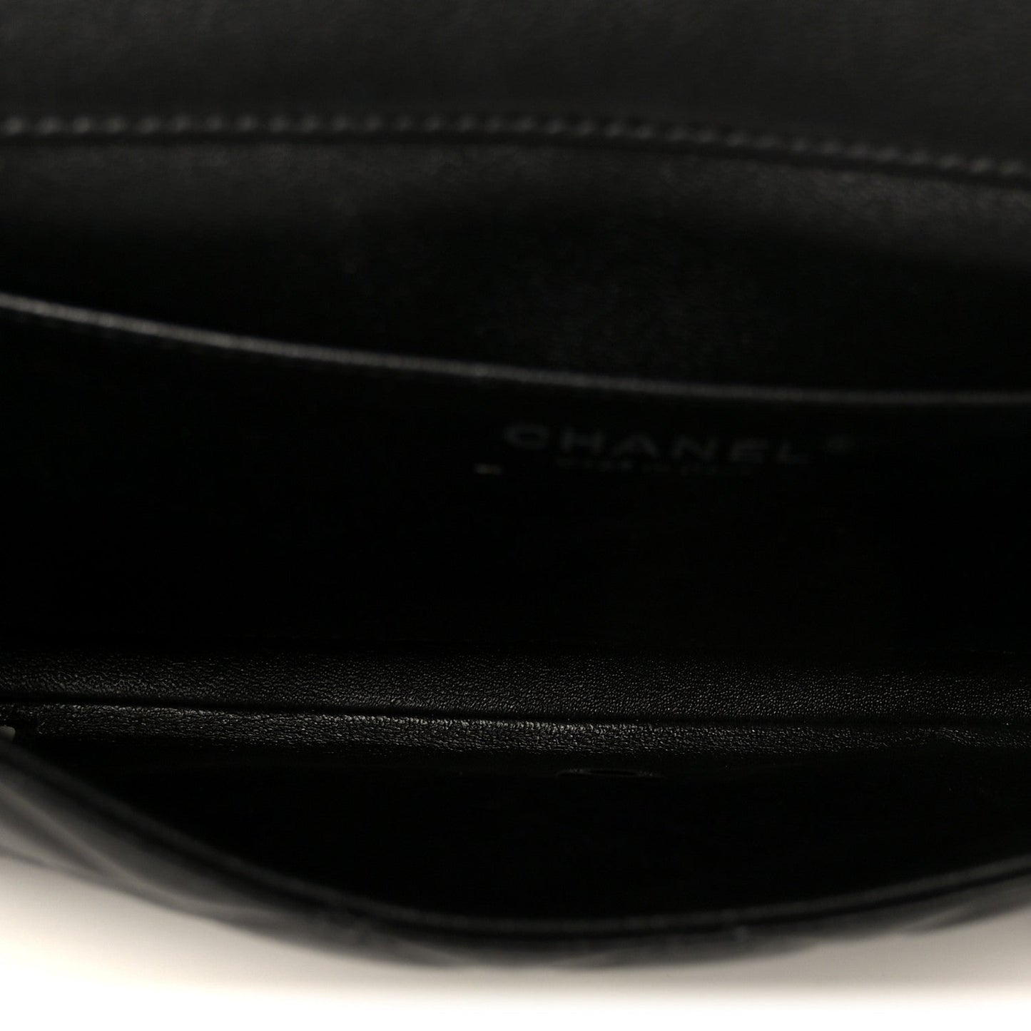 Lambskin Quilted Clutch With Chain Flap Black