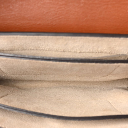 Suede Calfskin Small Faye Shoulder Bag Tobacco