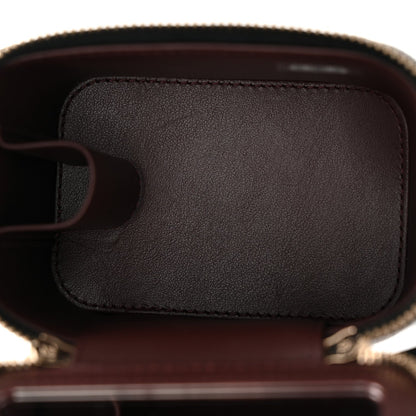 Caviar Quilted Mini Vanity Case With Chain Black