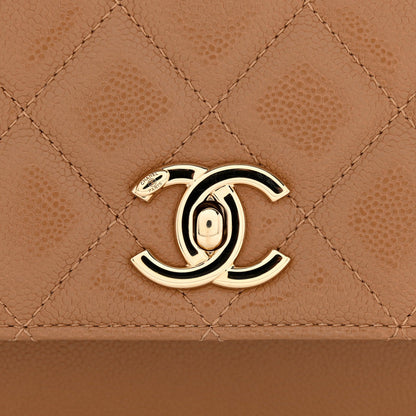 Caviar Quilted Medium Business Affinity Flap Beige