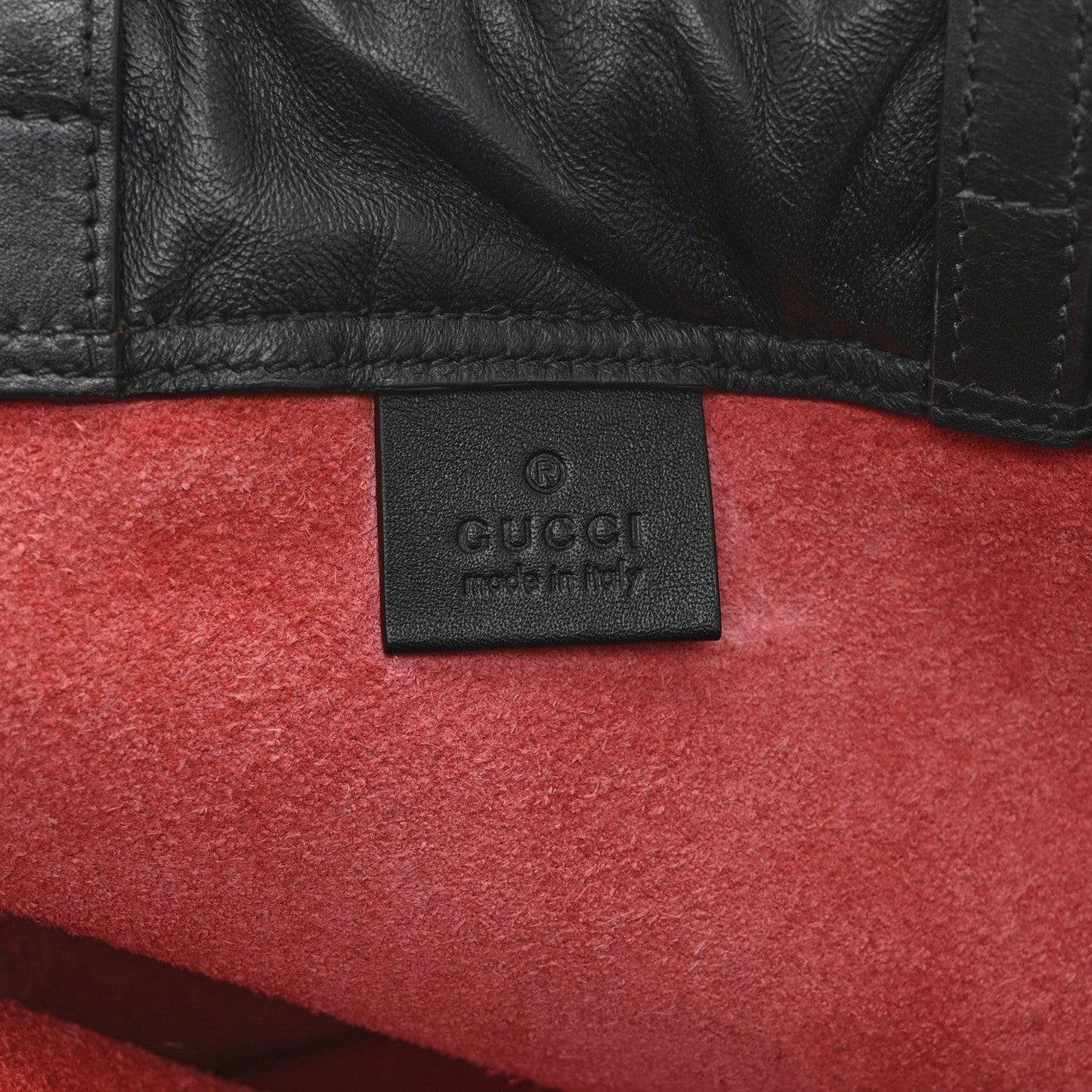 Calfskin Coco Capitan Logo Drawstring Backpack Hibiscus Red