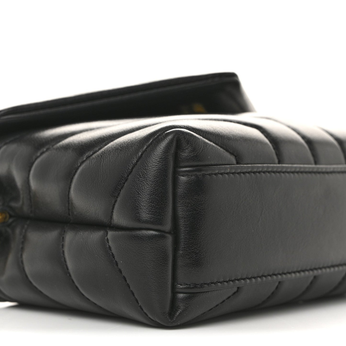 Calfskin Y Quilted Monogram Toy Loulou Crossbody Bag Black